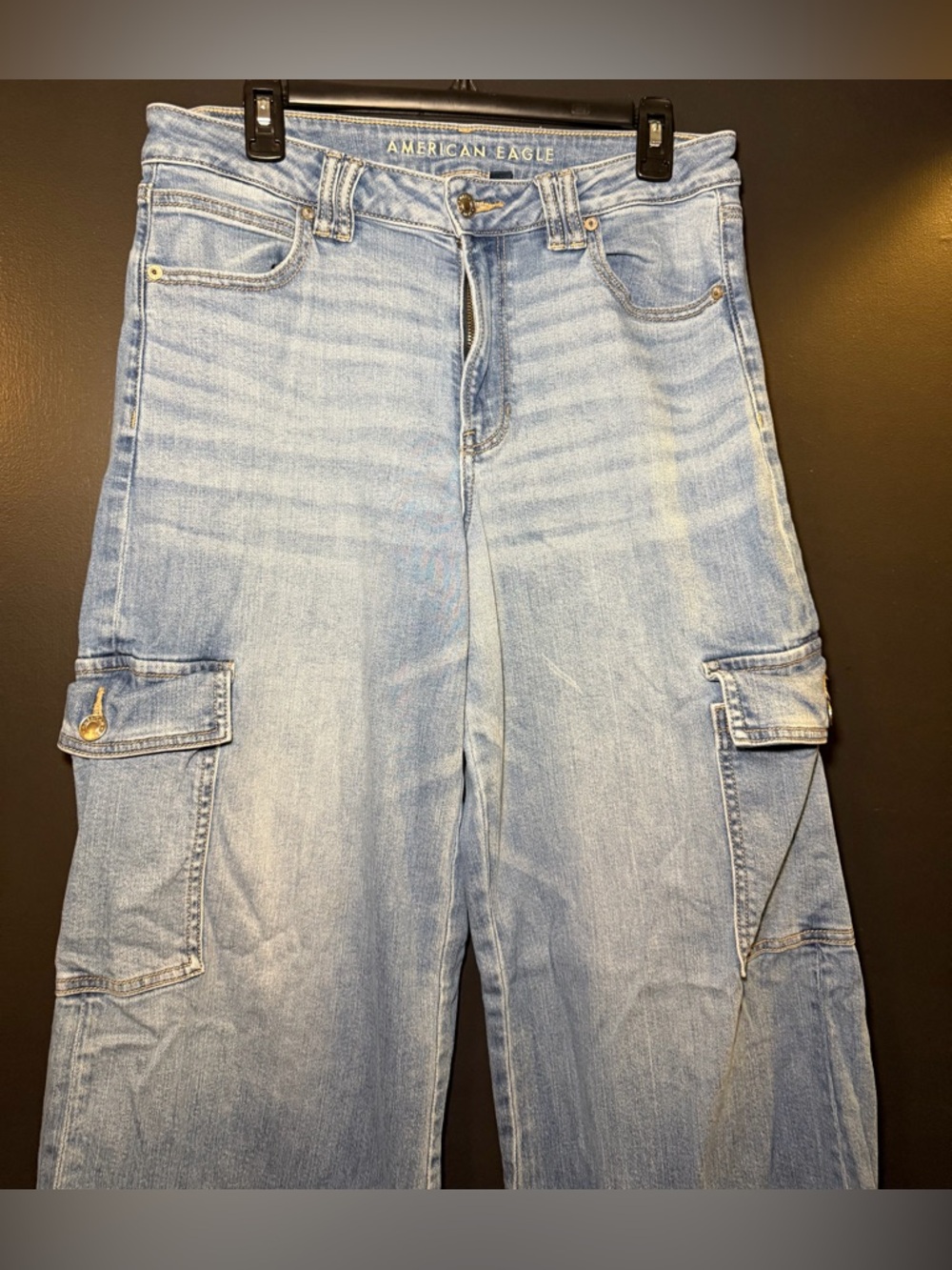 American Eagle Light Blue Denim Jeans with Cargo Pockets